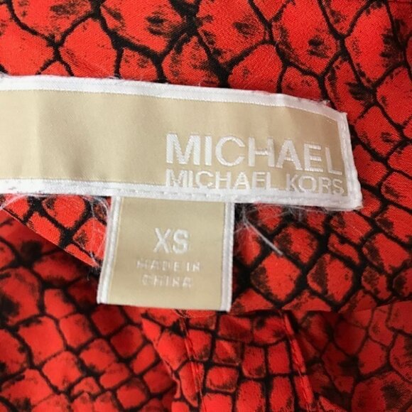 Michael Michael Kors  Orange Snake Print Blouse Size XS - Picture 6 of 7